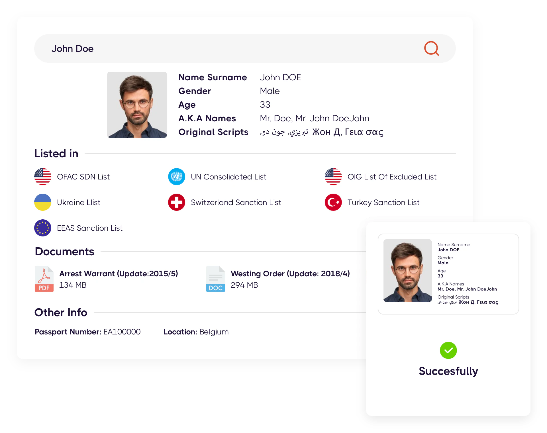 screenshot of Sanction Scanner